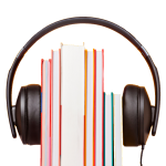 Image of books inside of a set of headphones